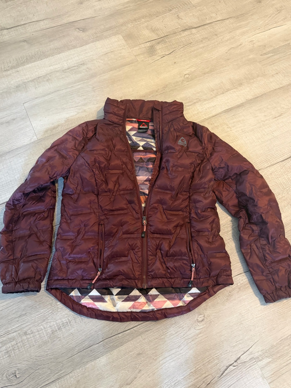 Quiksilver Burgundy Quilted Puffer Jacket